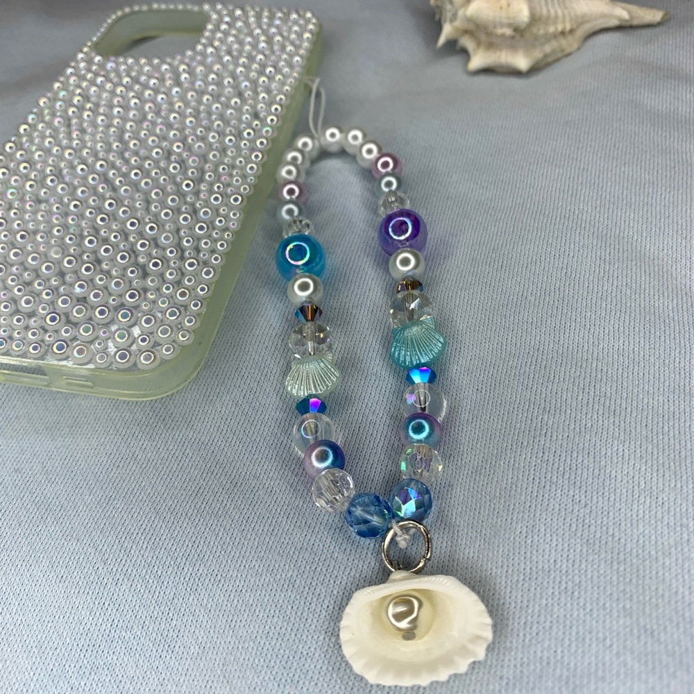 5/$20 ENTIRE SHOP CLEARANCE “Seashell Whispers” Handmade phone strap